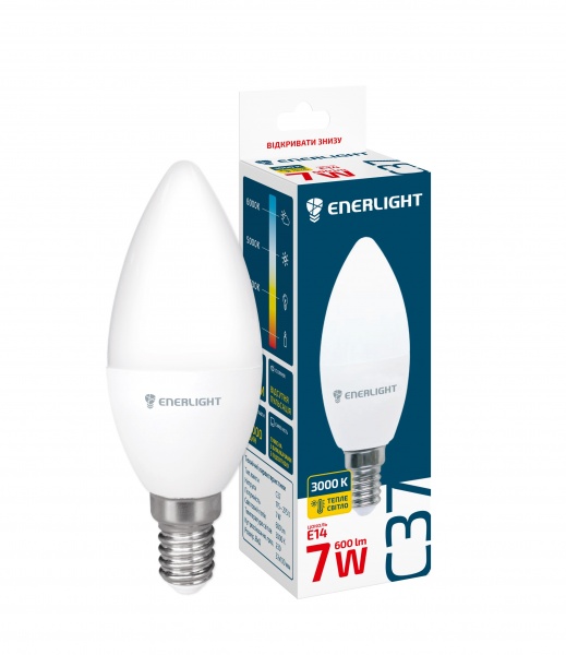 Лампа светодиодная Enerlight 7 Вт C37 матовая E14 220 В 3000 К C37E147SMDWFR 