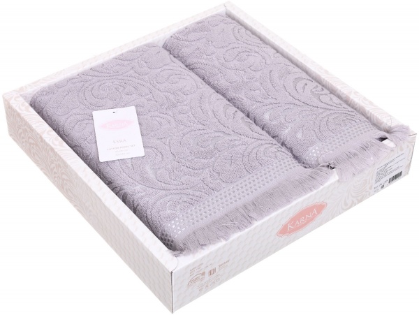 Набор полотенец Esra 2 шт. серый Karna 