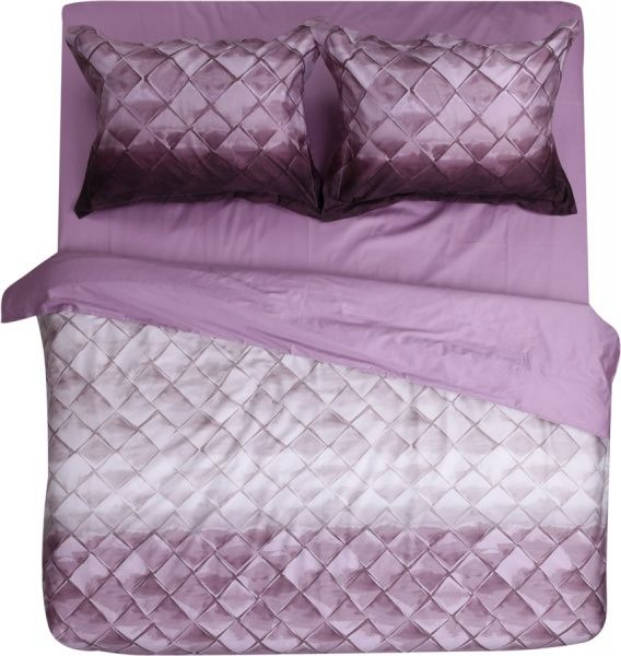 Комплект постільної білизни Pink leather 2 фіолетовий із рожевим 