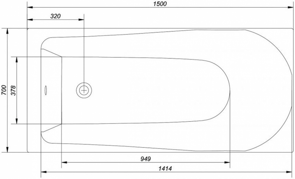 Ванна акриловая Cersanit Flavia 150х70 см c креплением к стене