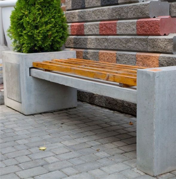 Лавка паркова Direct з накладкою concrete 2,4 м 