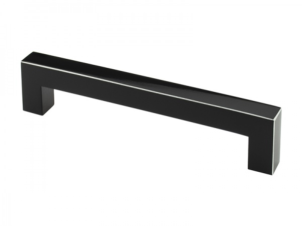 Меблева ручка накладна DC DL 36M/160 BLK/AL 160 мм чорний глянець