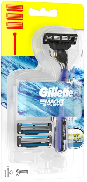 Станок для гоління Gillette Mach 3 Start зі змінними картриджами 3 шт.