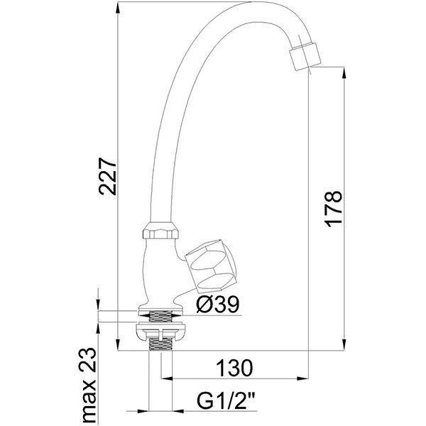 Смеситель для кухни Rubineta Rubin R66001