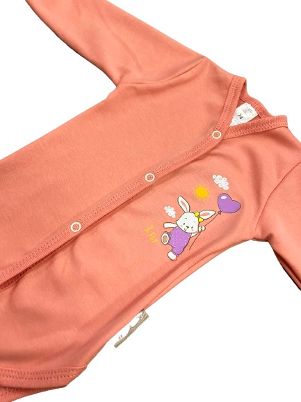 Боди для девочки Bambinelli с аликацией р.68 оранжевый Б302-4 