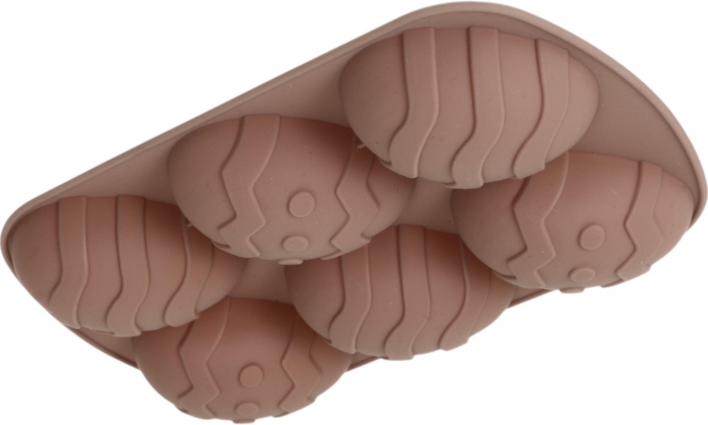 Форма для кексів Smart Kitchen by Flamberg на 6 шт Eggs Peach&Brown series, 20,8х13х2,2 см персиковий