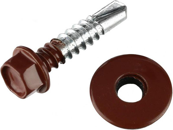 Саморіз зі свердлом по металу 5.5x25 мм 250 шт гнила вишня RAL 3009 EXPERT FIX