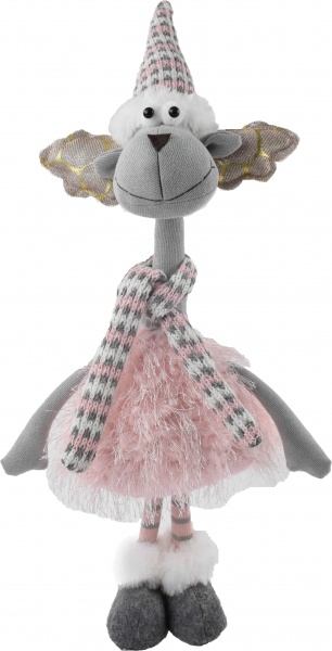 Декорація новорічна Jiamei Group лось що стоїть рожево-сірий 55 см 