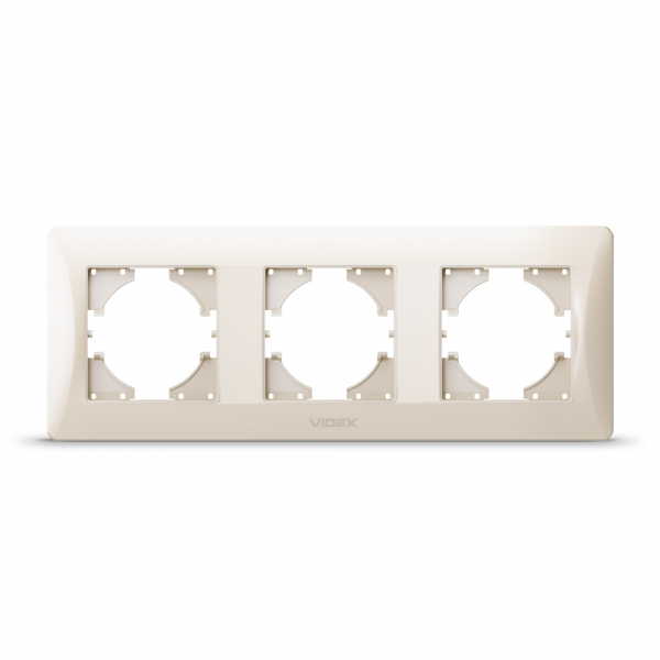 Рамка трехместная Videx Binera горизонтальная кремовый VF-BNFR3H-CR