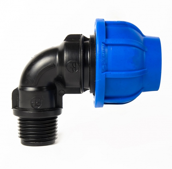 Колено зажимное 90° ValRom НР D20x1/2