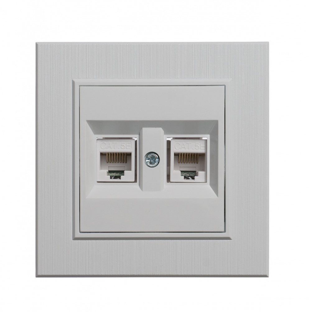 Механізм розетки комп’ютерна подвійна Makel Karea IP20 білий 57001036