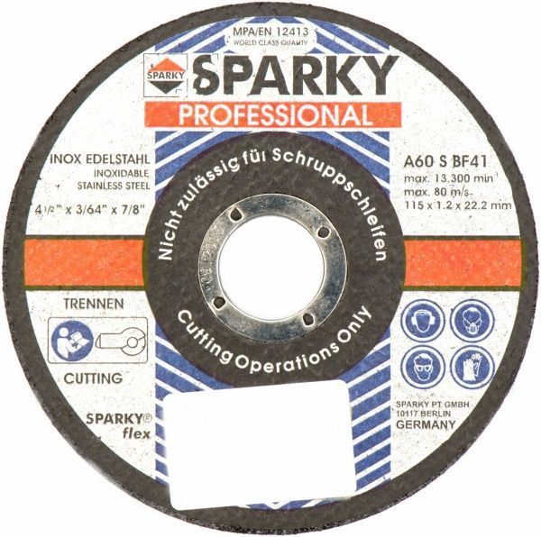 Круг відрізний по нержавіючій сталі Sparky  115x1,2x22,2 мм