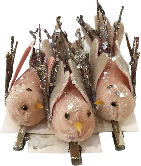 Декорация новогодняя Птичка 3 шт. 10 см EPI-EPIC014 