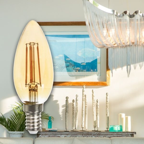 Лампа світлодіодна FIL LB-158 C37 6 Вт E14 2200 К 230 В жовта 