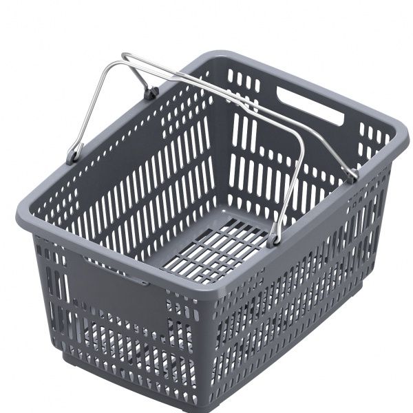 Корзина торговая EPG универсальная с ручками 30 л, 375х475х240 мм, серая