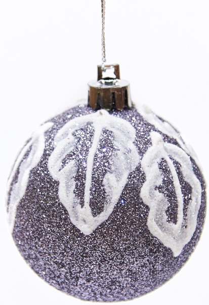 Шар новогодний Листья 80 мм золото 7954