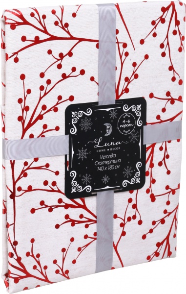 Скатерть Veronika 140x180 см белый с рисунком Luna 
