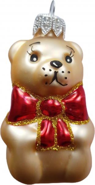 Ялинкова іграшка Ведмедик шампань 7,8 см 1167M