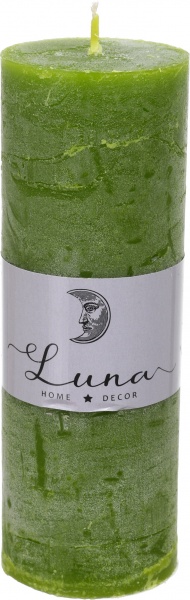 Свічка Рустік циліндр оливковий C5516-377 Luna