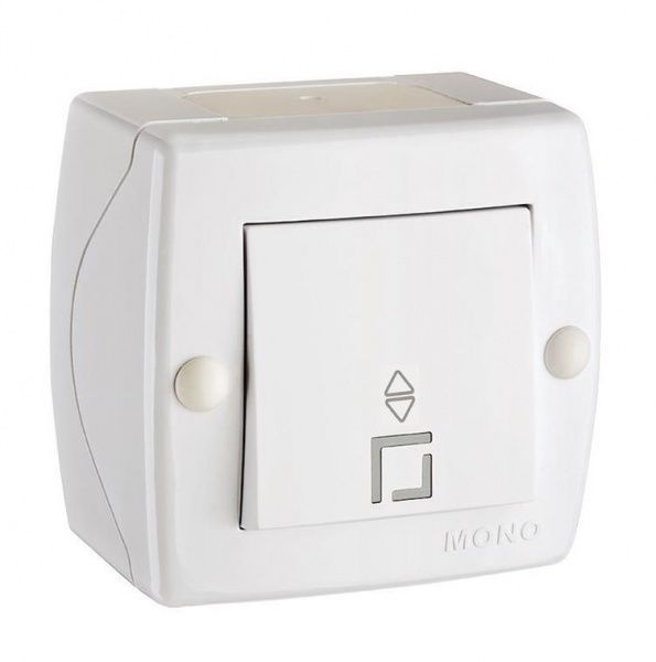 Вимикач прохідний одноклавішний Mono Octans без підсвітки 10 А 250В білий 104-010101-109