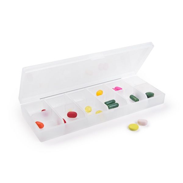 Органайзер для таблеток MVM PC-09 T на 12 відділень (таблетниця) 20x168x65 мм