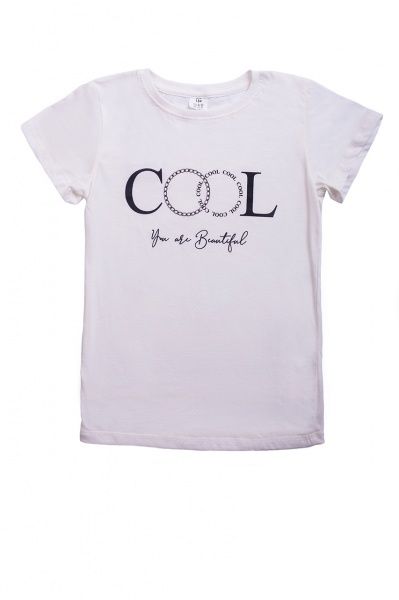 Футболка для девочки Luna Kids с принтом Cool р.146 белый 