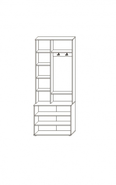 Передпокій SOKME Барселона білий/дуб артізан 