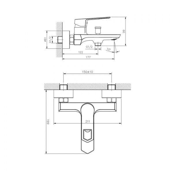 Змішувач для ванни Koller Pool Grace GR0100