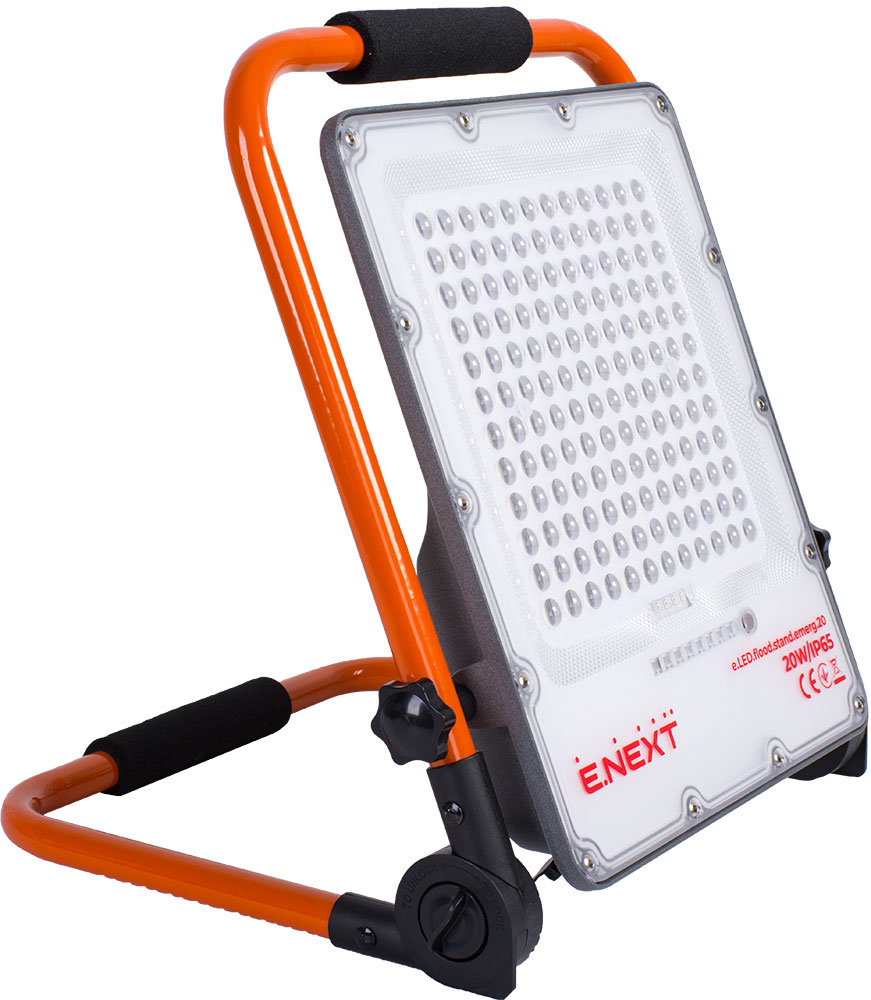 Ліхтар світлодіодний E.NEXT e.LED.flood.stand.emerg.20 помаранчевий
