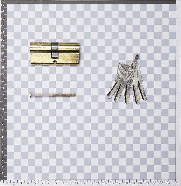 Цилиндр Bruno 35x35 ключ-ключ 70 мм полированная латунь