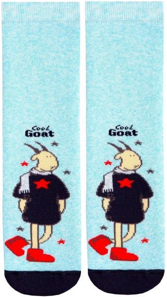 Носки детские Conte-Kids ВЕСЕЛЫЕ НОЖКИ (махровые, противоскольжения) рис. 293 17С-45СП р.18 бледно-бирюзовый с рисунком 