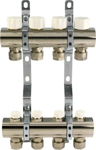 Колекторна група з відсікачами і термоклапанами Luxor М30х1,5 4 виходи для радіаторів