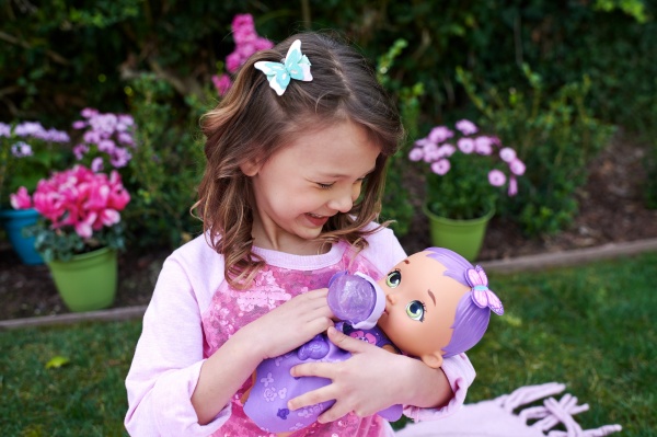 Пупс My Garden Baby Фіолетові крильця з пляшечкою GYP11
