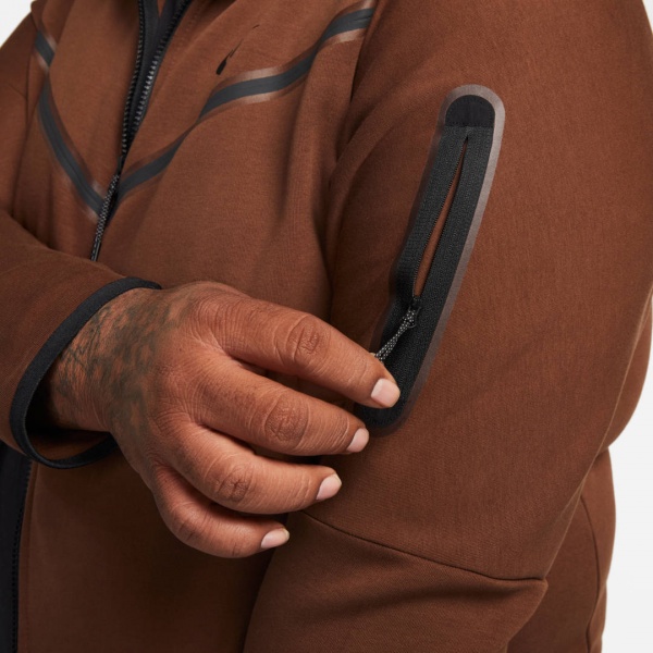 Джемпер Nike M NSW TCH FLC HOODIE FZ WR CU4489-259 р. M коричневий