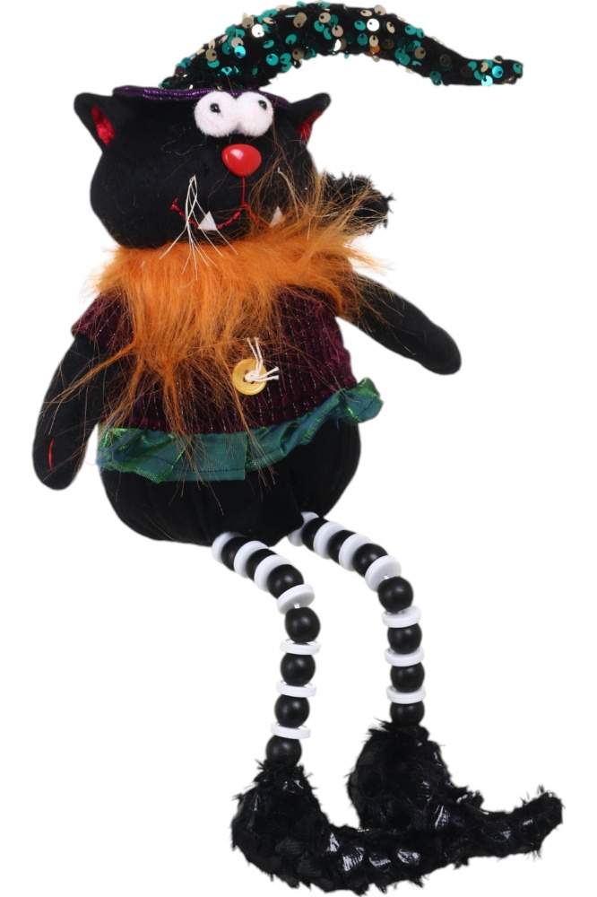 Декорация Хэллоуин кот сидящий черный 17 х 55 см 2 вида в ассортименте