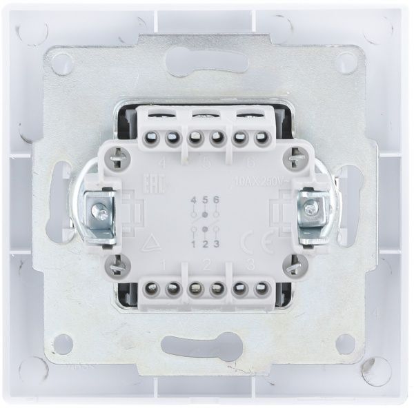 Переключатель проходной двухклавишный UP! (Underprice) One Plus без подсветки 10 А 220В белый 706-0202-106