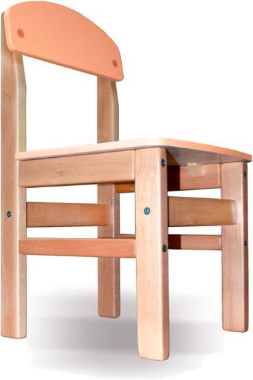 Стульчик для детей Yuliana Woody лак с оранжевой сидушкой 12003111
