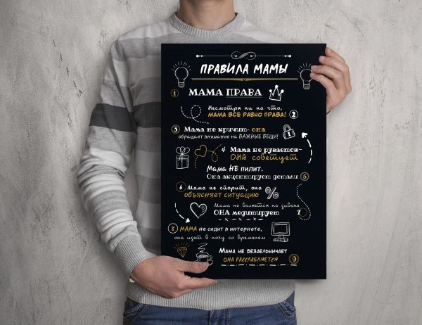 Картина Правила мамы (рус.) А3 Posterclub 