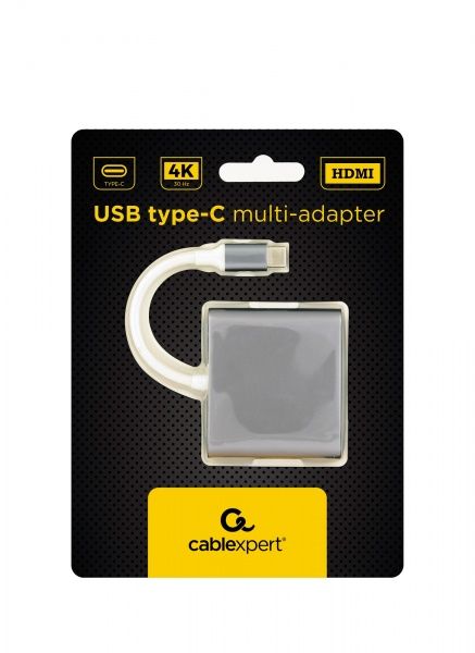 Перехідник Cablexpert 0,1 м сірий (A-CM-HDMIF-02-SG) Type-C на HDMI 
