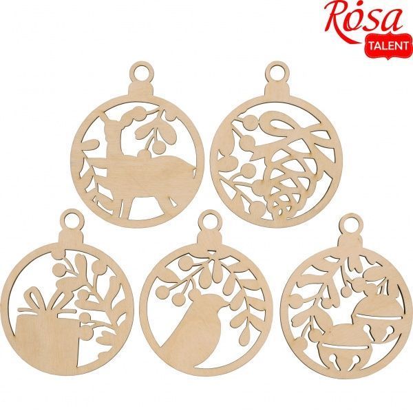 Набір заготовок Новорічні прикраси 3 8х10 см 5 шт. Rosa Talent 