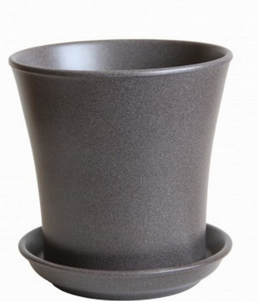 Вазон керамічний Оріана-Запоріжкераміка Вуаль №3 крошка круглий 1 л шоколад (071-1-061) 