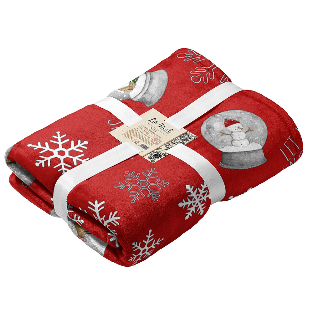 Плед флисовый Christmas In Red 160x200 см красный La Nuit