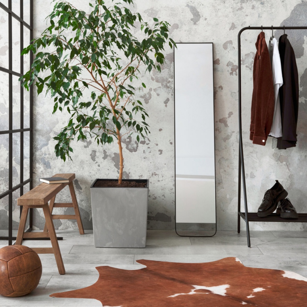 Вазон пластик JUKA квадратный серый бетон 11 л Ламела (9705528)