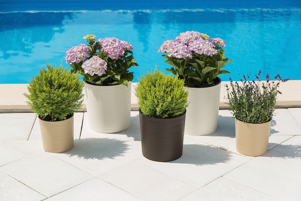 Вазон пластик MALWA круглий кремовий 9,5 л Ламела (9747221)