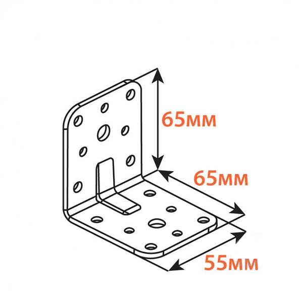 Уголок перфорированный Kolchuga равносторонний 65x65x55 мм 3 мм