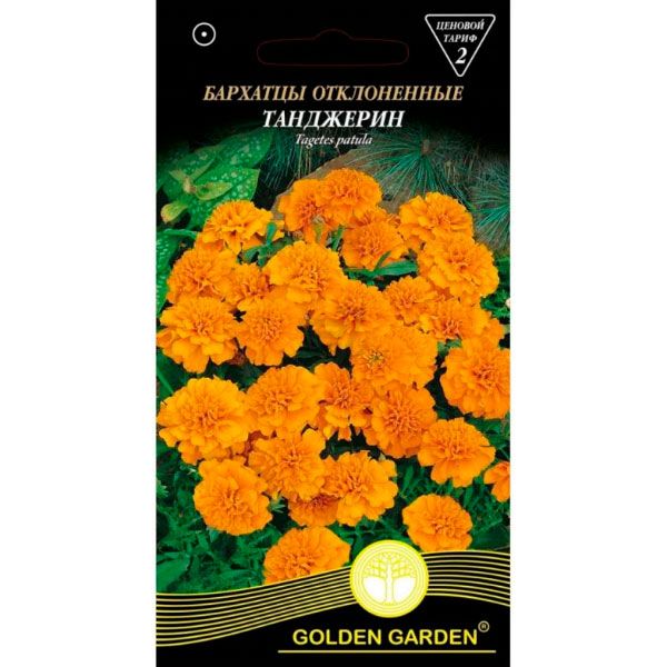 Семена Golden Garden Бархатцы Отклоненные Танджерин (Голден Гарден) (4820164124765) 0.5 г