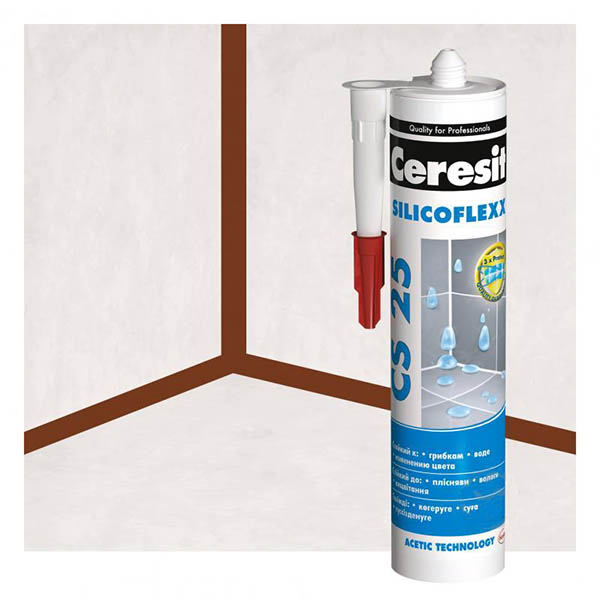 Герметик силіконовий Ceresit CS 25 SILICOFLEXX мигдальний горіх 280 мл