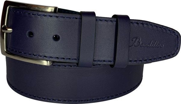 Ремінь шкіряний класичний 40 мм синій прошитий 01401020 