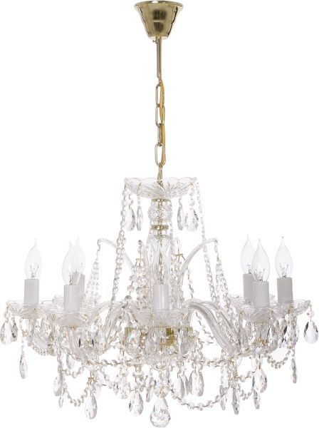 Люстра подвесная Crystal Life 8x40 Вт E14 золото A1119LM-8GO 