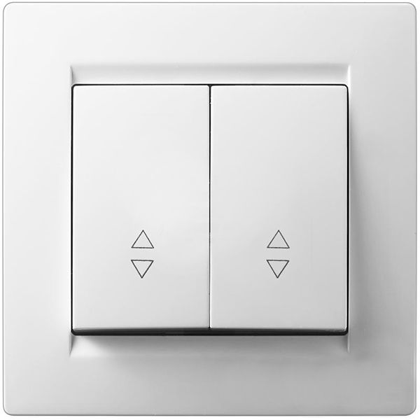 Переключатель проходной двухклавишный UP! (Underprice) One без подсветки 220В белый 706-0202-106